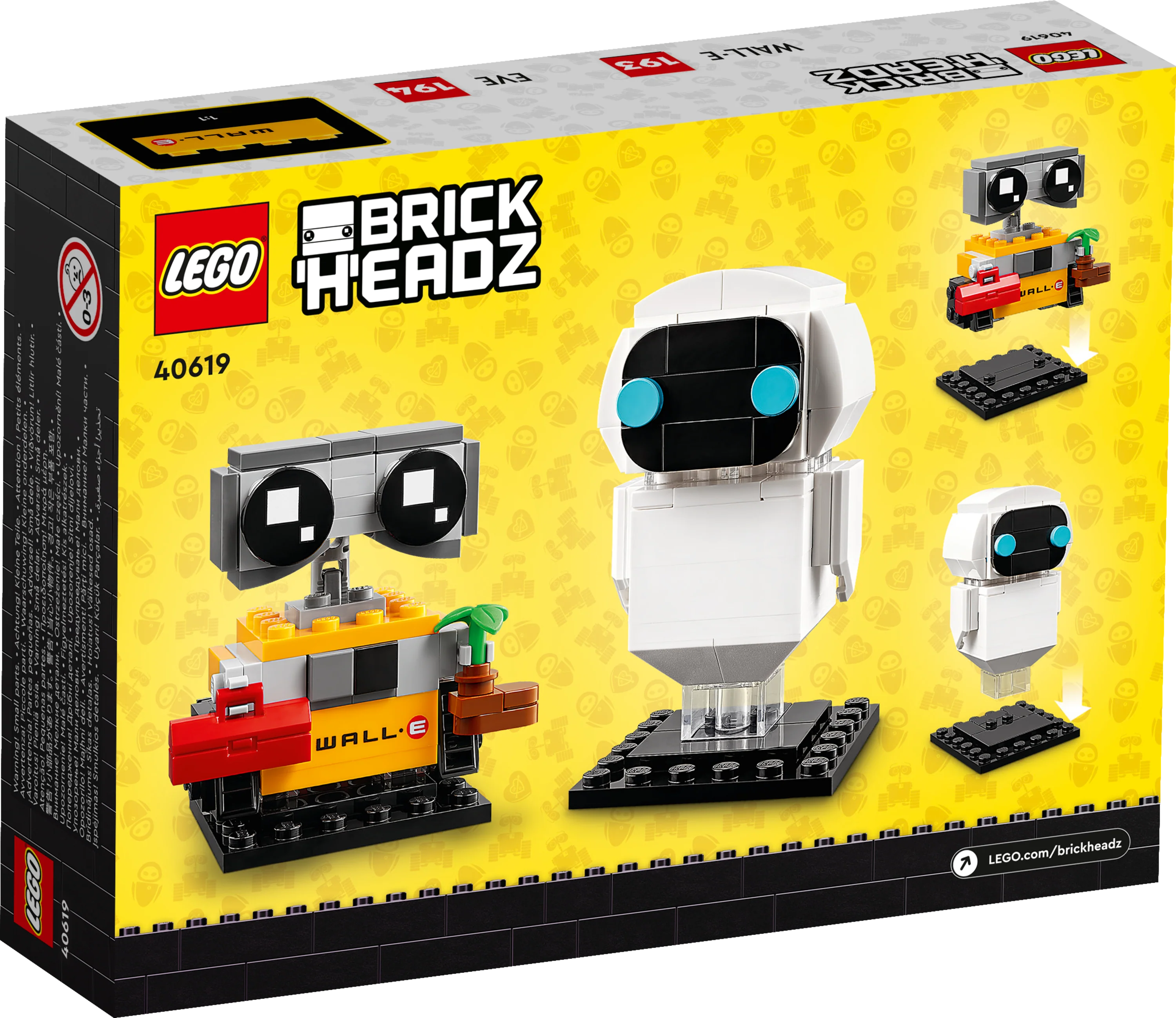 BrickHeadz™ Disney•Pixar EVE & WALL•E 40619 Building Toy Kit (155 Pieces)