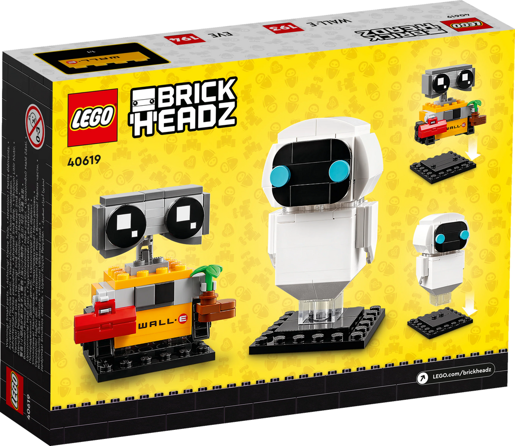 BrickHeadz™ Disney•Pixar EVE & WALL•E 40619 Building Toy Kit (155 Pieces)